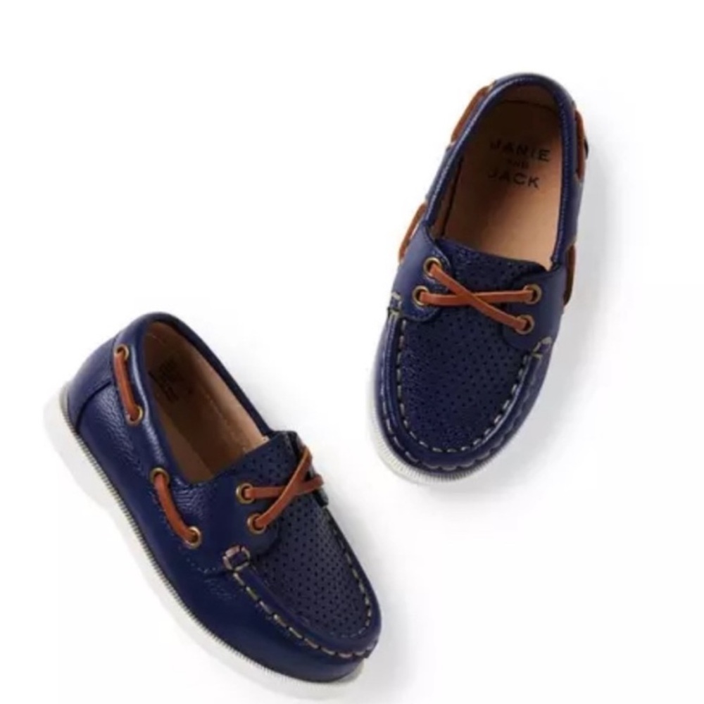 Janie and Jack Navy Blue Boat Shoes